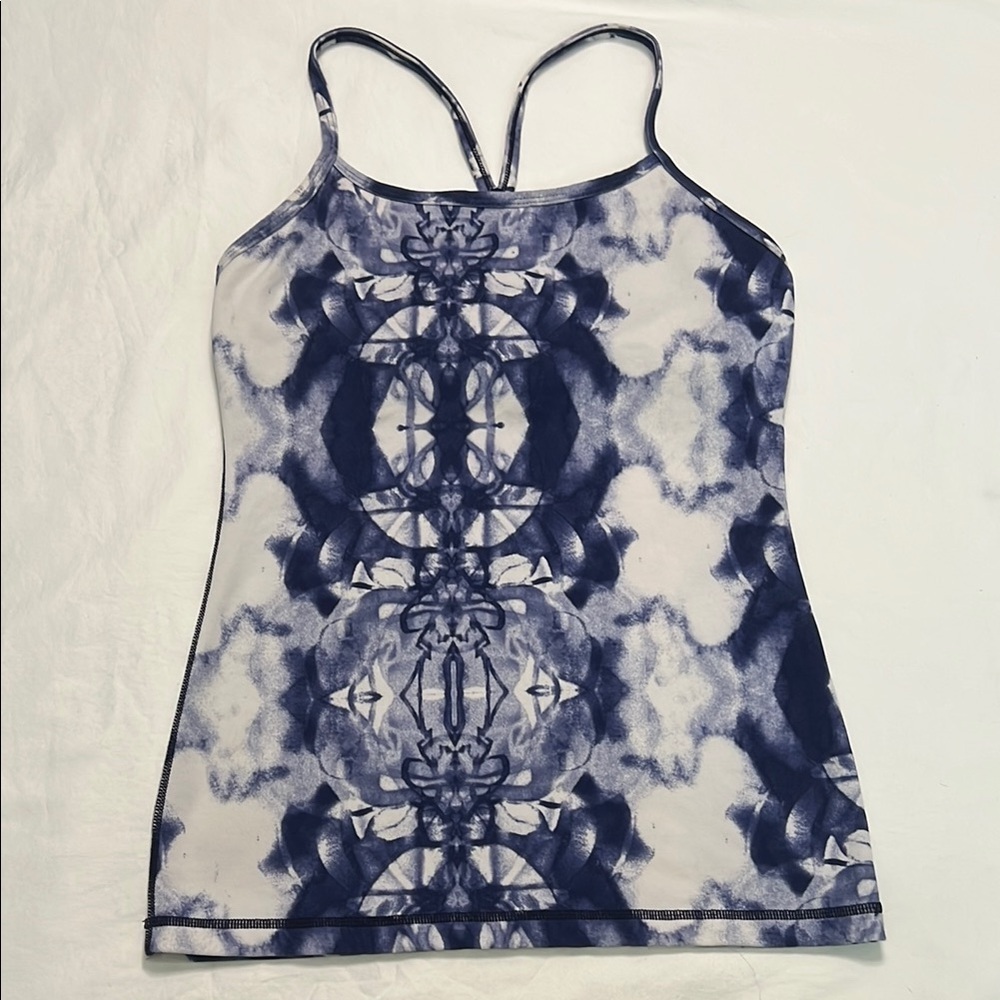 Lululemon Power Y Tank Ink Blot Indigo Size 4
